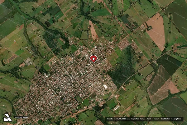 Imagem de satélite de Infração da Flora em Iporã - PR (marcador da localização)