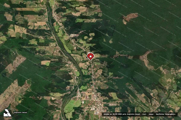 Imagem de satélite de Infração Ambiental em José Boiteux - SC (marcador da localização)