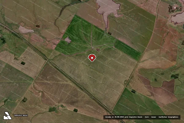 Imagem de satélite de Infração da Flora em Uruguaiana - RS (marcador da localização)