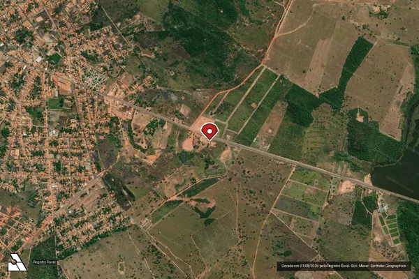 Imagem de satélite de Infração da Flora em Amarante do Maranhão - MA (marcador da localização)