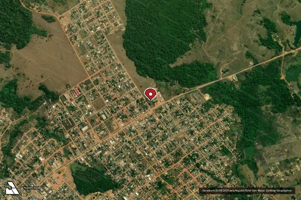 Imagem de satélite de Infração Ambiental em Apuí - AM (marcador da localização)