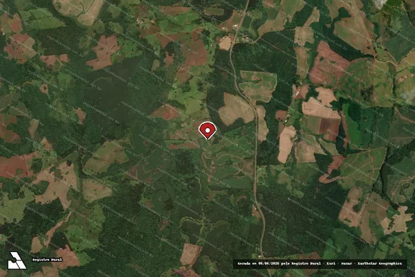 Imagem de satélite de Infração da Flora em São José do Cerrito - SC (marcador da localização)
