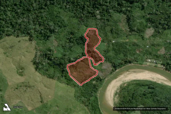 Imagem de satélite de Infração da Flora em Marechal Thaumaturgo - AC