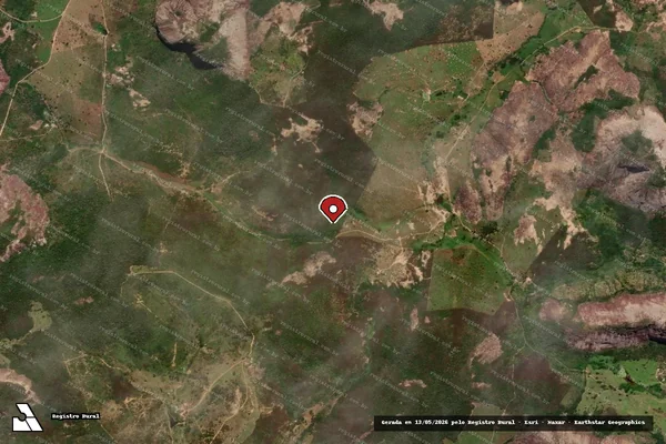Imagem de satélite de Infração da Flora em Pedra Azul - MG (marcador da localização)