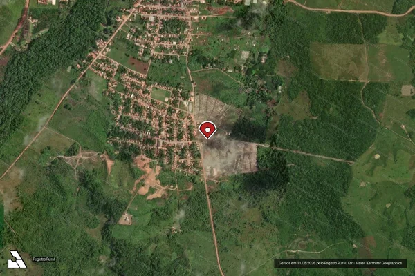 Imagem de satélite de Infração Ambiental em Belém - PA (marcador da localização)