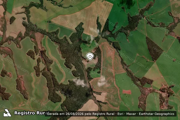 Imagem de satélite de Infração Ambiental em Campo Erê - SC (marcador da localização)
