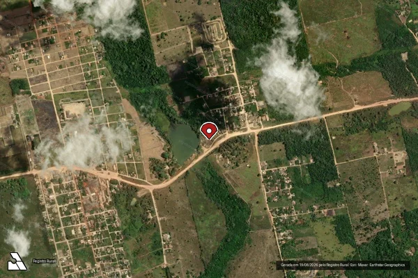 Imagem de satélite de Infração da Flora em Uruará - PA (marcador da localização)