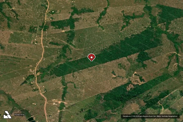 Imagem de satélite de Desmatamento em Machadinho D'Oeste - RO (marcador da localização)