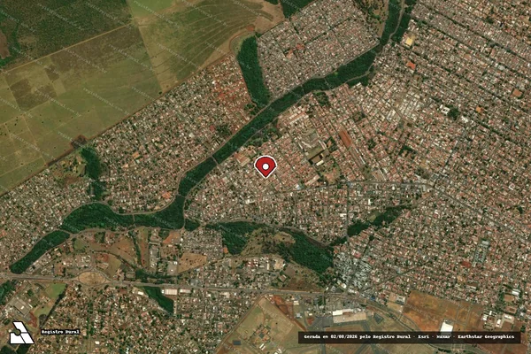 Imagem de satélite de Infração Ambiental em Campo Grande - MS (marcador da localização)