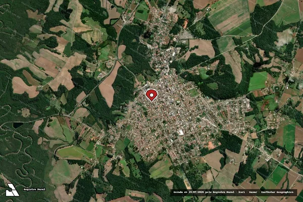 Imagem de satélite de Infração Ambiental em Rebouças - PR (marcador da localização)