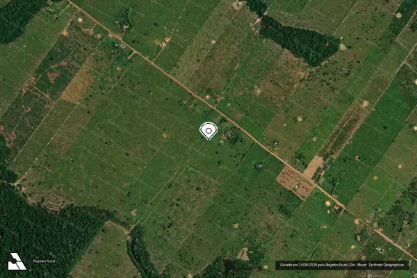 Imagem de satélite de Infração Ambiental em Porto Velho - RO (marcador da localização)