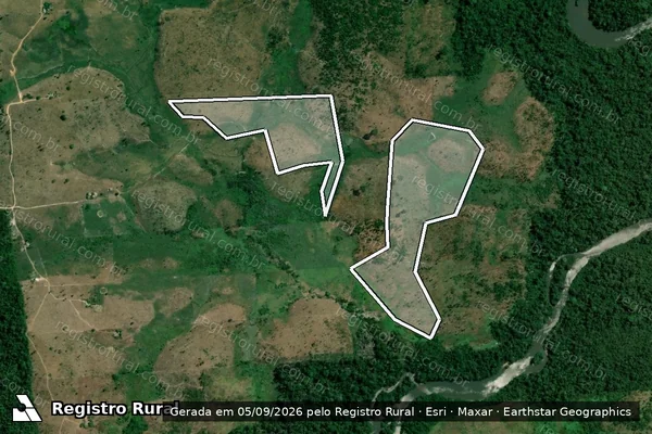 Imagem de satélite de Infração da Flora em Pacajá - PA