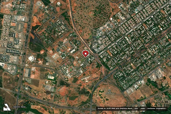 Imagem de satélite de Infração da Flora em Laranjal do Jari - AP (marcador da localização)