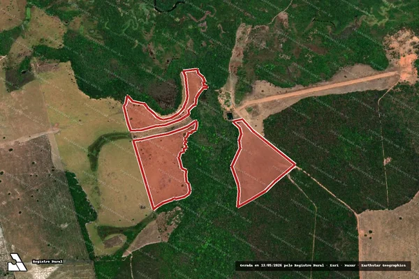Imagem de satélite de Infração da Flora em Presidente Kennedy - TO