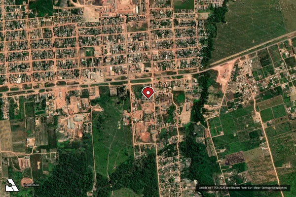 Imagem de satélite de Infração Ambiental em Porto Velho - RO (marcador da localização)