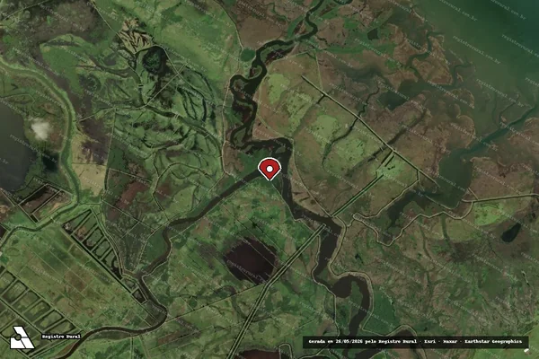 Imagem de satélite de Infração referente a Qualidade Ambiental em Laguna - SC (marcador da localização)
