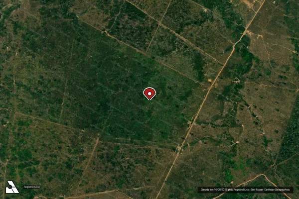 Imagem de satélite de Infração da Flora em Lábrea - AM (marcador da localização)