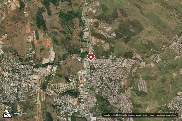 Imagem de satélite de Infração Ambiental em Cachoeiro de Itapemirim - ES (marcador da localização)