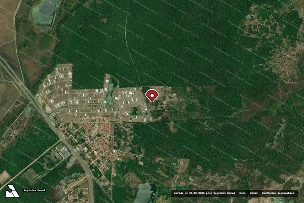 Imagem de satélite de Infração Ambiental em Caucaia - CE (marcador da localização)