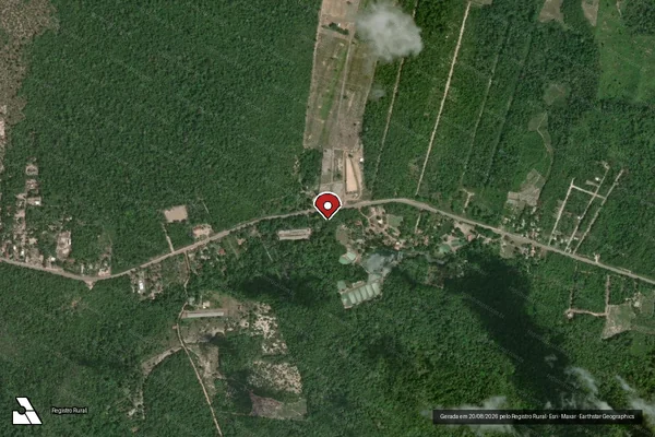 Imagem de satélite de Infração Ambiental em Santarém - PA (marcador da localização)