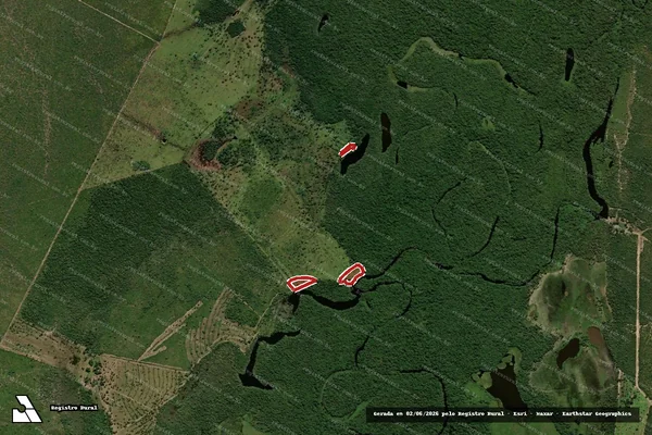 Imagem de satélite de Infração da Flora em Cocalinho - MT