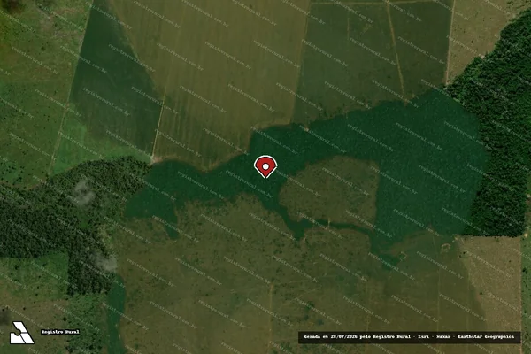 Imagem de satélite de Infração Ambiental em Alto Paraíso - RO (marcador da localização)