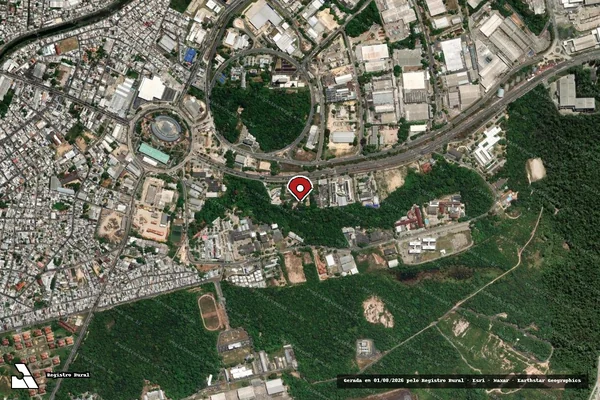 Imagem de satélite de Infração da Flora em Manaus - AM (marcador da localização)