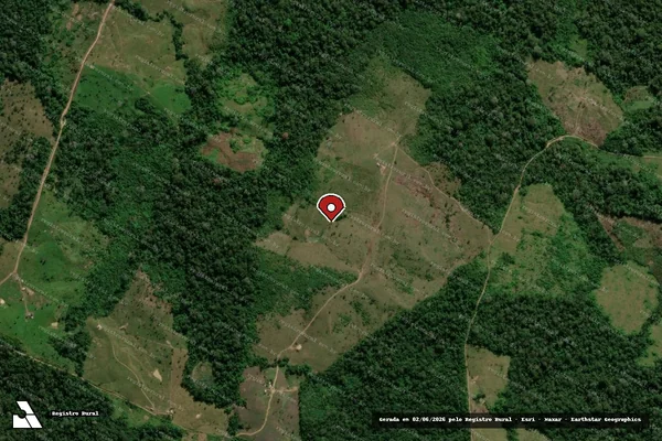 Imagem de satélite de Infração da Flora em Sena Madureira - AC (marcador da localização)