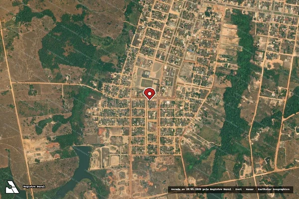Imagem de satélite de Infração da Flora em Apiacás - MT (marcador da localização)