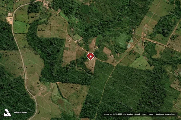 Imagem de satélite de Infração Ambiental em Parauapebas - PA (marcador da localização)