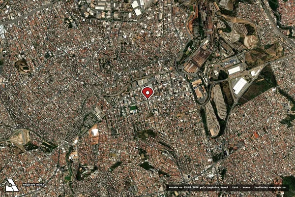 Imagem de satélite de Infração Ambiental em Belo Horizonte - MG (marcador da localização)