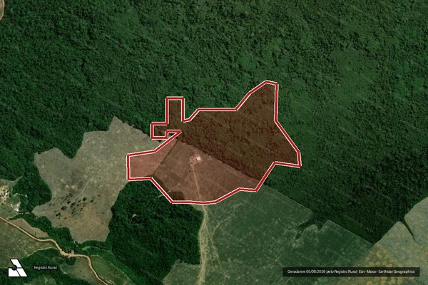 Imagem de satélite — Embargo IBAMA — Infração Ambiental - Rondon do Pará/PA