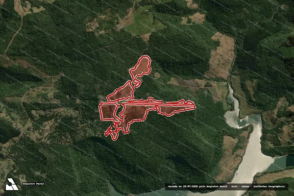 Imagem de satélite de Infração da Flora em Reserva do Iguaçu - PR