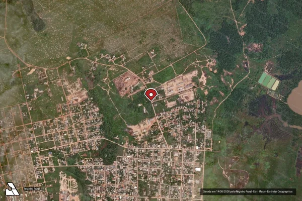 Imagem de satélite de Infração Ambiental em Porto Velho - RO (marcador da localização)