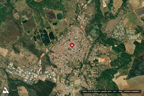 Imagem de satélite de Infração Ambiental em Iperó - SP (marcador da localização)