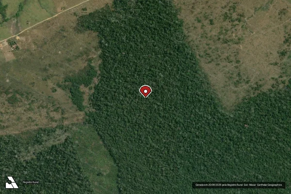 Imagem de satélite de Infração da Flora em Lábrea - AM (marcador da localização)