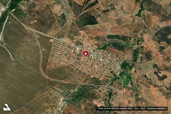 Imagem de satélite de Infração da Flora em Coribe - BA (marcador da localização)