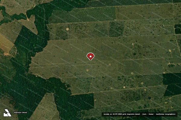 Imagem de satélite de Infração Ambiental em Porto Velho - RO (marcador da localização)