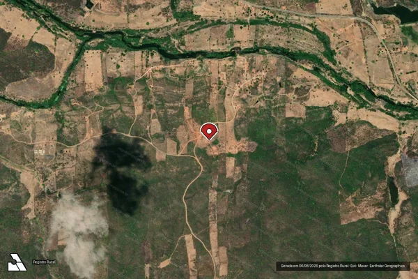Imagem de satélite de Infração Ambiental em Saboeiro - CE (marcador da localização)