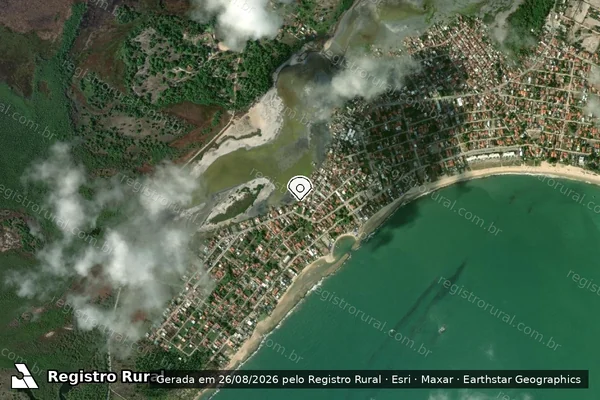 Imagem de satélite de Infração Ambiental em Ipojuca - PE (marcador da localização)