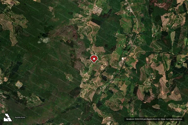 Imagem de satélite de Infração Ambiental em Venda Nova do Imigrante - ES (marcador da localização)
