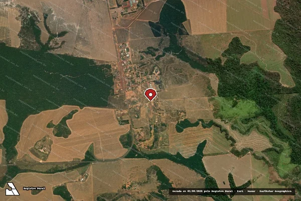 Imagem de satélite de Infração Ambiental em Itanhangá - MT (marcador da localização)