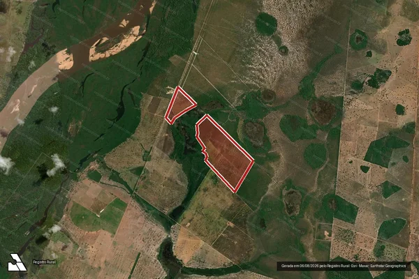 Imagem de satélite — Embargo IBAMA — Infração da Flora - Aruanã/GO