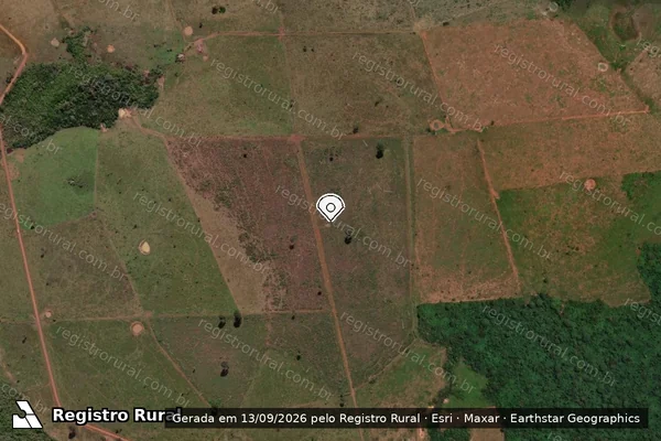 Imagem de satélite de Infração Ambiental em São Félix do Xingu - PA (marcador da localização)
