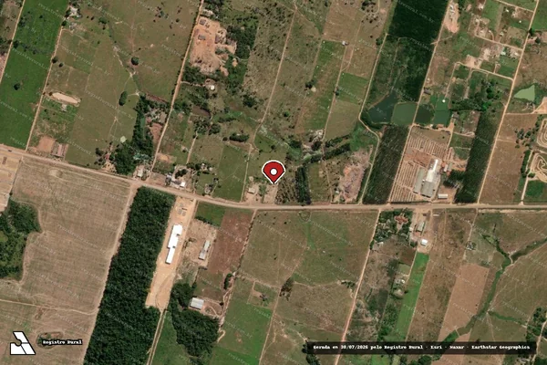 Imagem de satélite de Infração Ambiental em Alta Floresta - MT (marcador da localização)