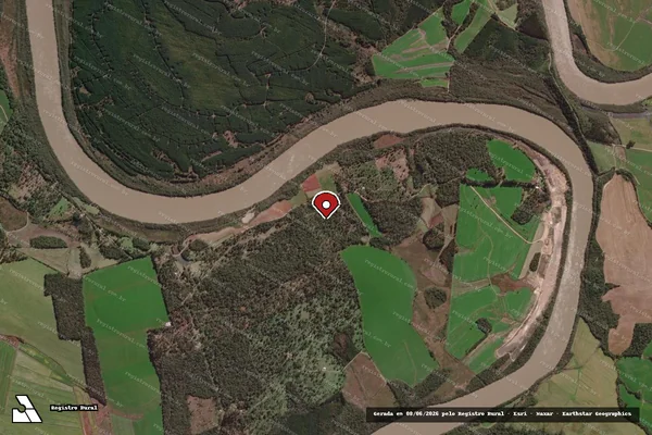 Imagem de satélite de Infração da Flora em São Mateus do Sul - PR (marcador da localização)