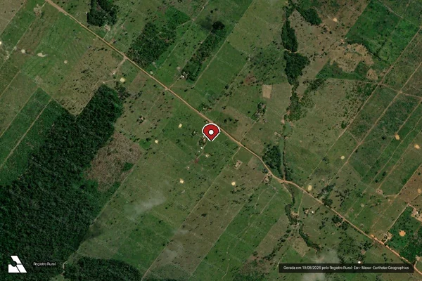 Imagem de satélite de Infração da Flora em Porto Velho - RO (marcador da localização)