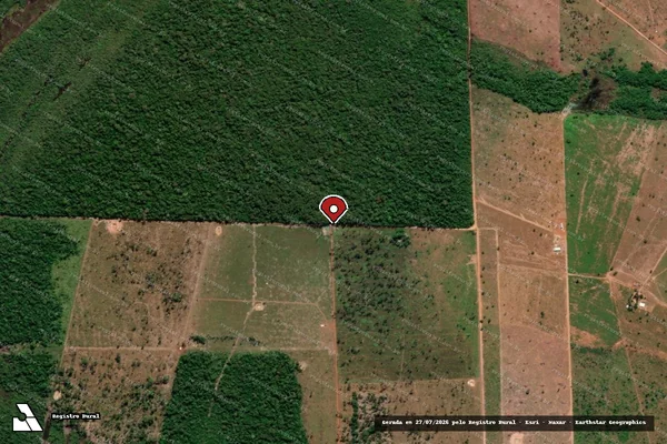Imagem de satélite de Infração Ambiental em Nova Canaã do Norte - MT (marcador da localização)