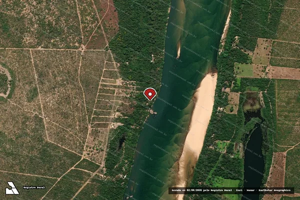 Imagem de satélite de Infração Ambiental em Peixe - TO (marcador da localização)