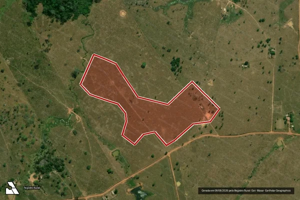 Imagem de satélite — Embargo IBAMA — Infração Ambiental - Plácido de Castro/AC